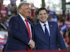 Estados Unidos en alerta: Irán produce 100 misiles mensuales Marco Rubio junto a Donald Trump